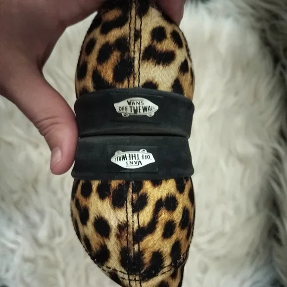 Vans Authentic Lowpro Skate Shoe Leopard Print Neon Orange Laces - Picture 4 of 6